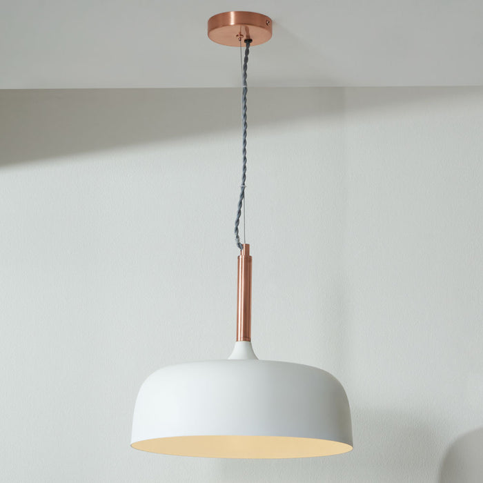 Pacific Anke Matt Cream Domed Metal Pendant 35-235