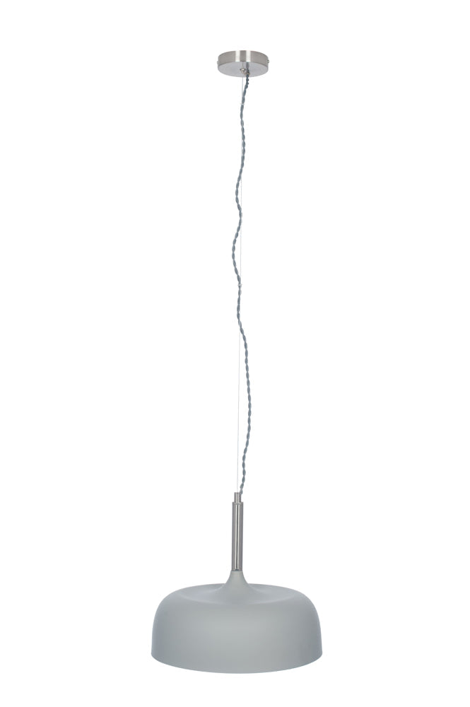 Pacific Anke Matt Grey Domed Metal Pendant 35-234