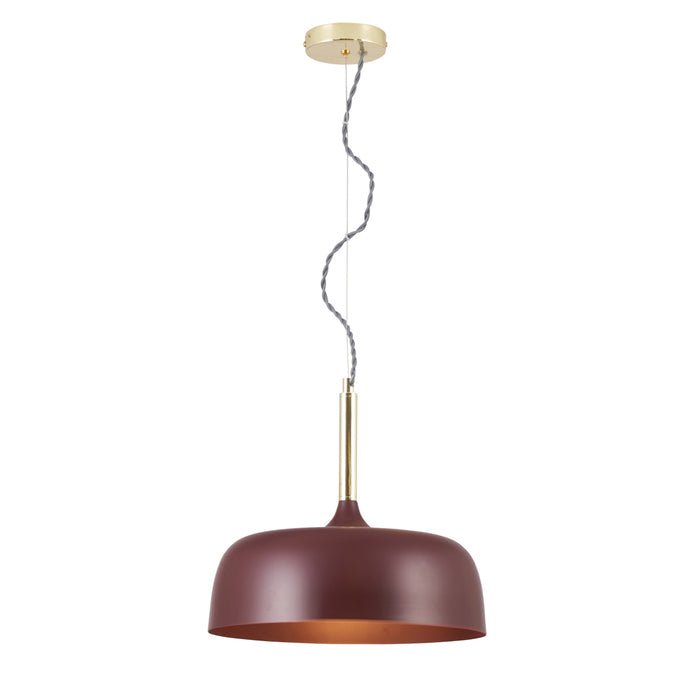 Pacific Anke Matt Mulberry Domed Metal Pendant 35-374