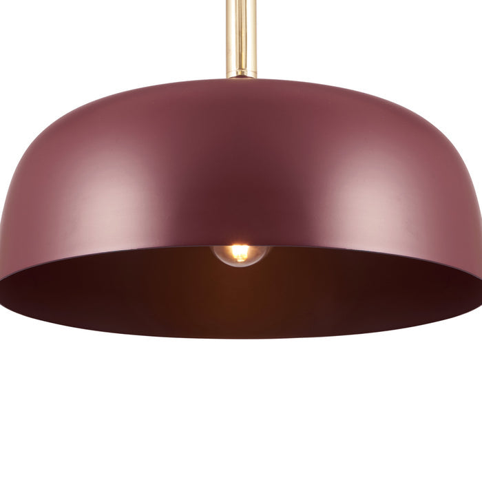 Pacific Anke Matt Mulberry Domed Metal Pendant 35-374