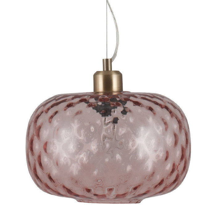 Pacific Azores Rose Textured Glass Oval Pendant 35-168-K