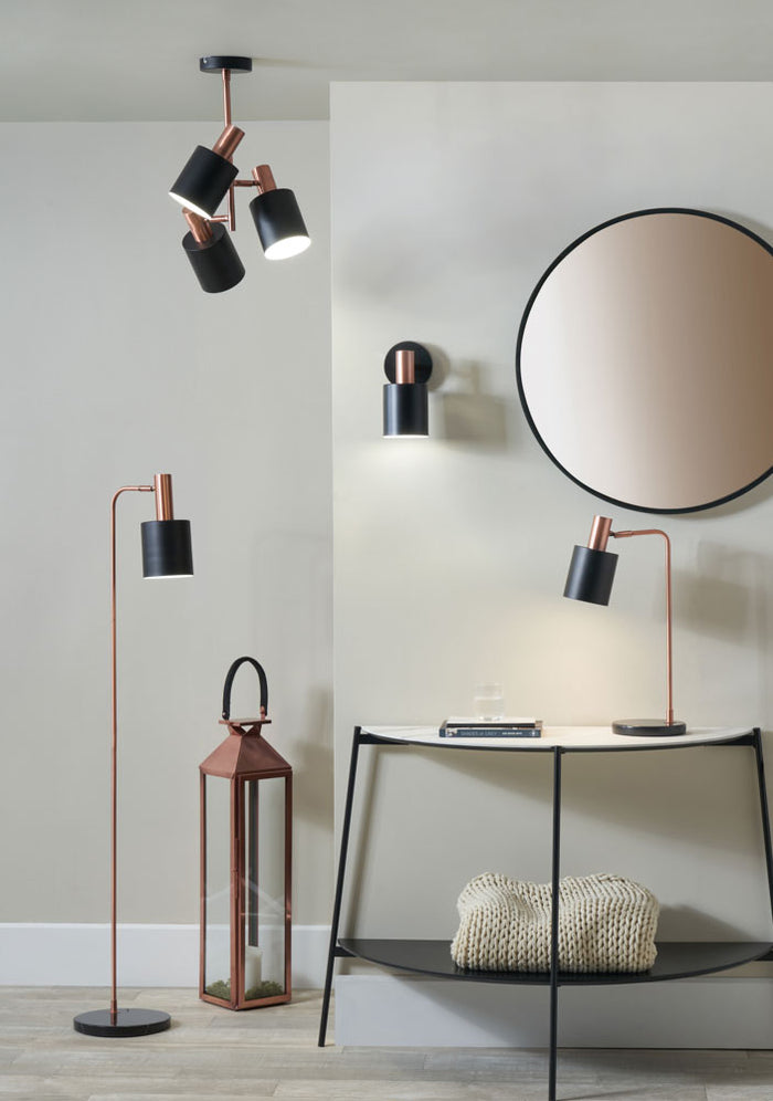 Pacific Biba Black and Antique Copper 3 Light Electrified Pendant 35-154