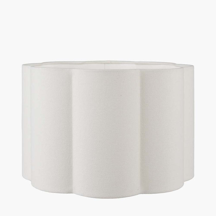 Pacific Bloom 30cm White Handloom Scalloped Cylinder Shade 36-063-12WH
