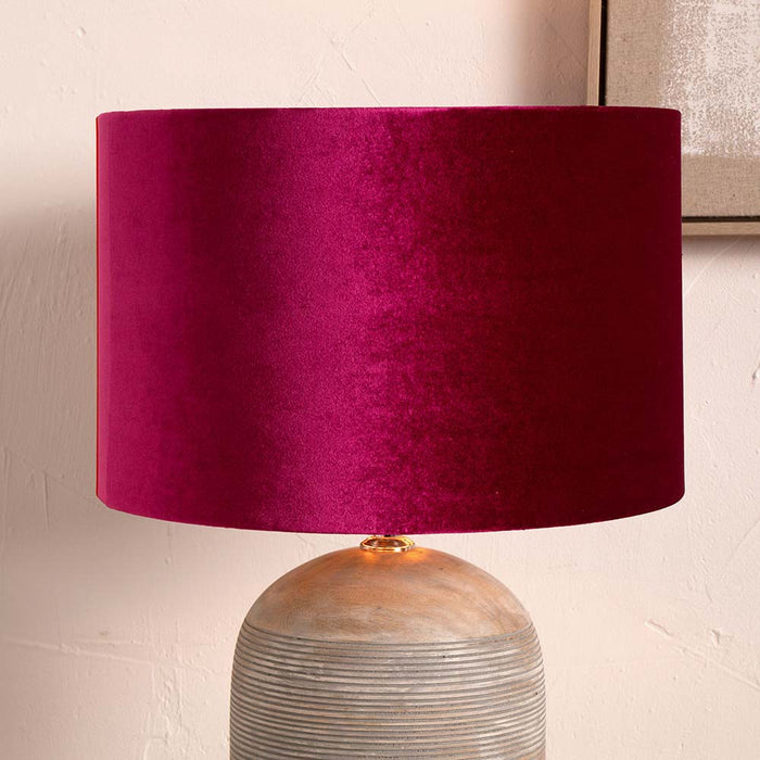 Pacific Bow 30cm Raspberry Velvet Cylinder Shade 36-041-12RA