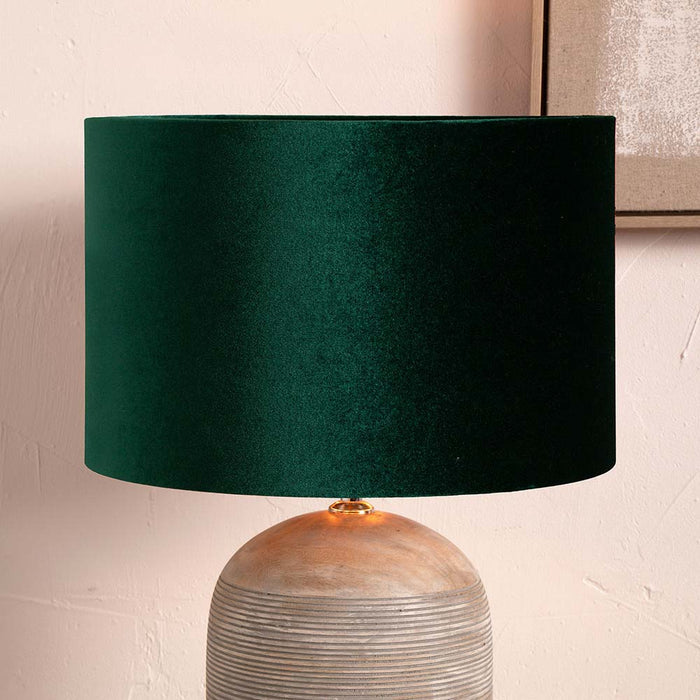 Pacific Bow 35cm Forest Green Velvet Cylinder Shade 36-041-14FG