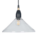 Pacific Canton Matt Black Metal and Glass Cone Pendant 35-186