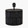 Pacific Cezara Embossed Black Wood Wide Table Lamp 30-969-BO