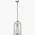 Pacific Cloche Clear Glass and Silver Pendant 35-124
