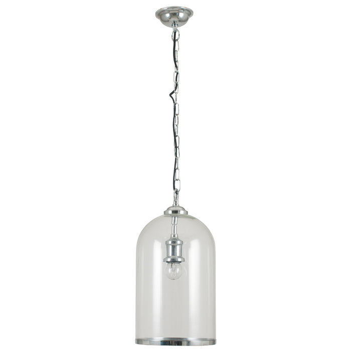 Pacific Cloche Clear Glass and Silver Pendant 35-124