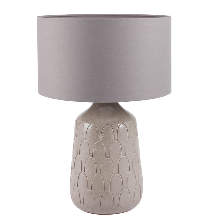 Pacific Coco Grey Gloss Arch Design Stoneware Table Lamp 30-843-BO
