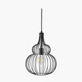 Pacific Dania Matt Black Metal Shaped Wire Pendant 35-300