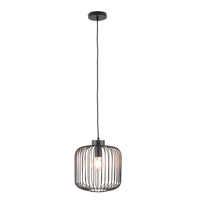 Pacific Dania Matt Black Metal Wire Pendant 35-299