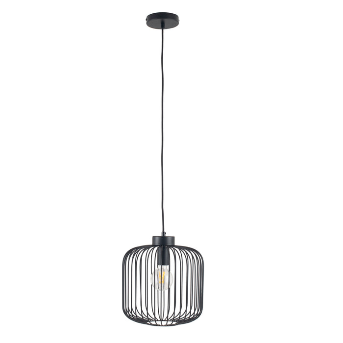 Pacific Dania Matt Black Metal Wire Pendant 35-299