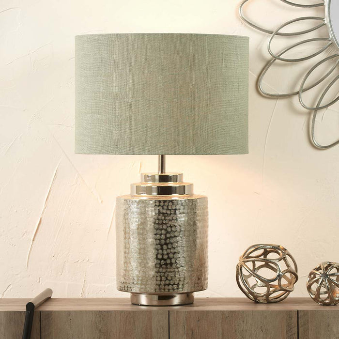 Pacific Edward 50cm Pistachio Green Linen Cylinder Shade 36-032-20PG