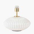 Pacific Emilia White Ribbed Glass & Gold Metal Oval Table Lamp 30-963-BO