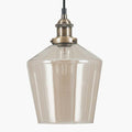 Pacific Emmanuelle Antique Brass Metal and Lustre Glass Pendant 35-126