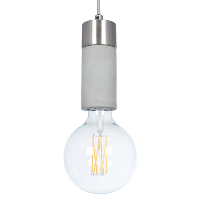 Pacific Frowick Concrete and Brushed Chrome Ceiling Fitting 35-193