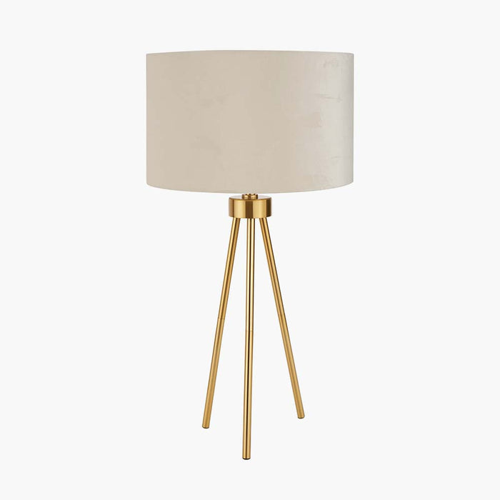 Pacific Houston Brushed Brass Metal Tripod Table Lamp 30-989-C