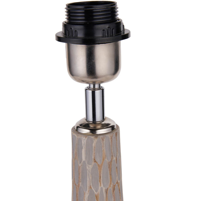 Pacific Ioan Grey Engraved Wood Bottle Table Lamp 30-974-BO