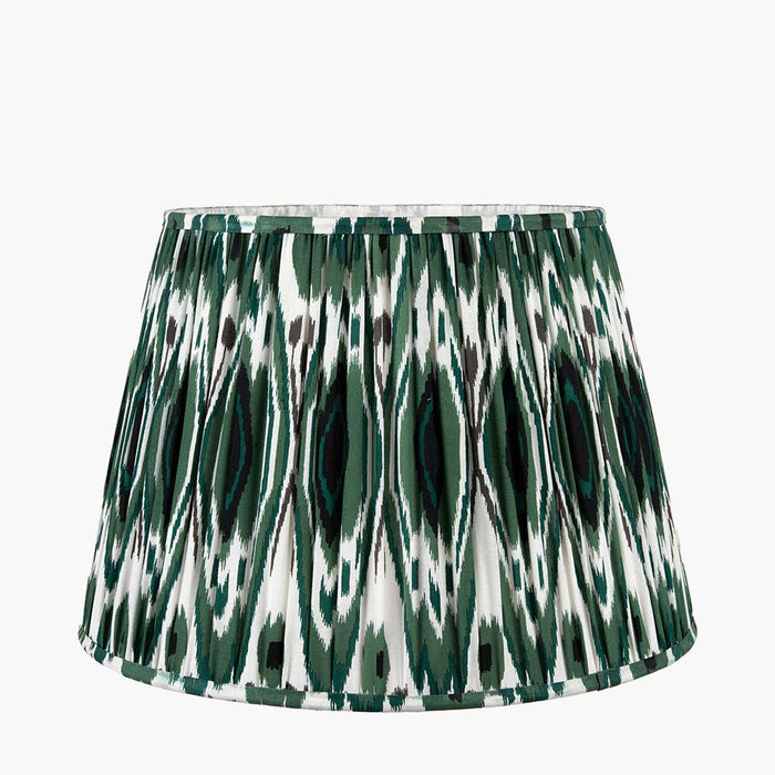 Pacific Izara 35cm Racing Green Ikat Patterned Gathered Tapered Shade 36-067-14RG