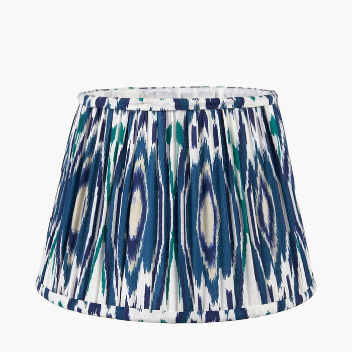 Pacific Izara 45cm Ocean Blue Ikat Patterned Gathered Tapered Shade 36-067-18OB
