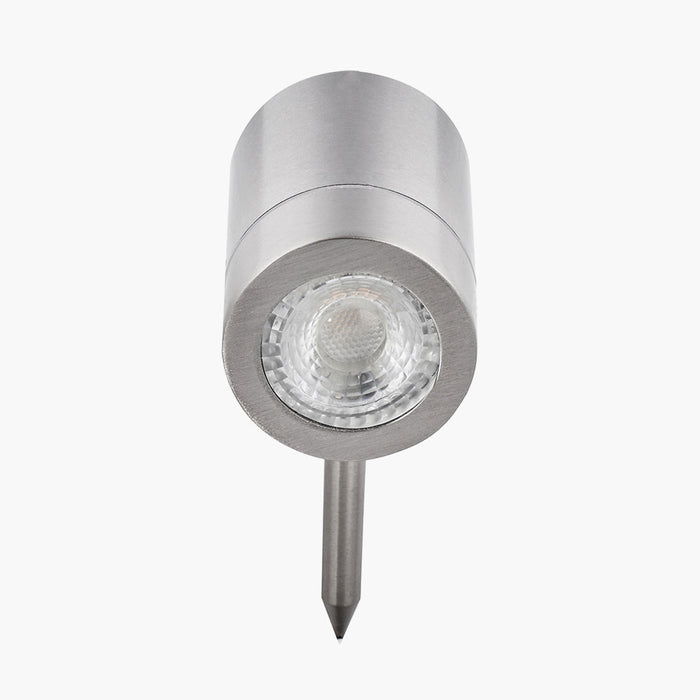 Pacific Lantana Brushed Steel Metal Directional Ground Spike Light 40-047