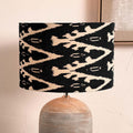 Pacific Lars 35cm Black Ikat Patterned Cylinder Shade 36-066-14BK