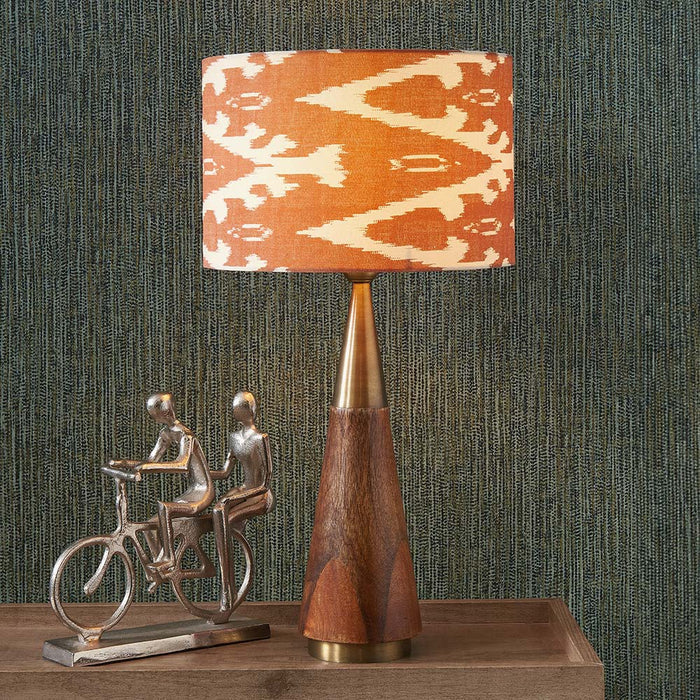Pacific Lars 40cm Cinnamon Ikat Patterned Cylinder Shade 36-066-16CI