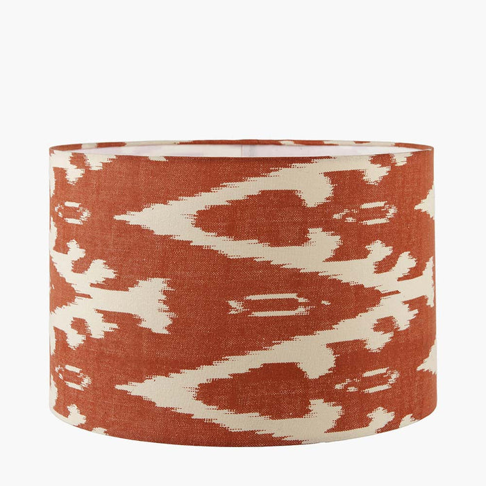 Pacific Lars 40cm Cinnamon Ikat Patterned Cylinder Shade 36-066-16CI