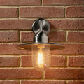 Pacific Lilium Brushed Steel Metal and Glass Fisherman Wall Light 40-012