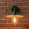 Pacific Lilium Dark Grey Metal and Glass Fisherman Wall Light 40-014