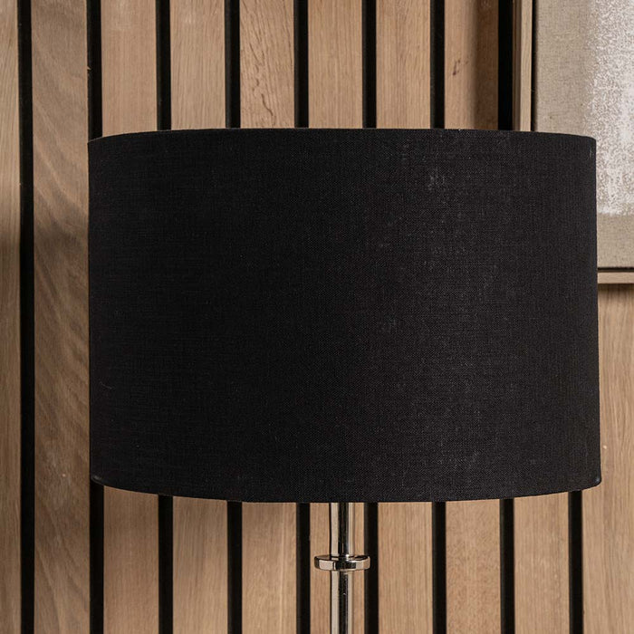 Pacific Lino 30cm Black Self Lined Linen Drum Shade 36-261-12BK