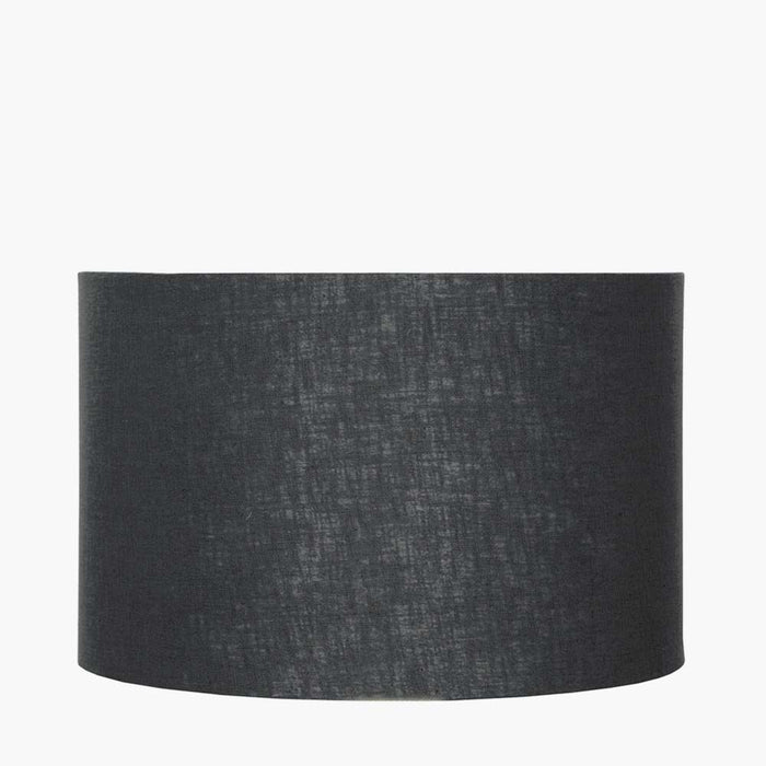 Pacific Lino 30cm Black Self Lined Linen Drum Shade 36-261-12BK