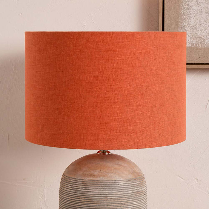 Pacific Lino 35cm Cinnamon Self Lined Linen Drum Shade 36-261-14CI