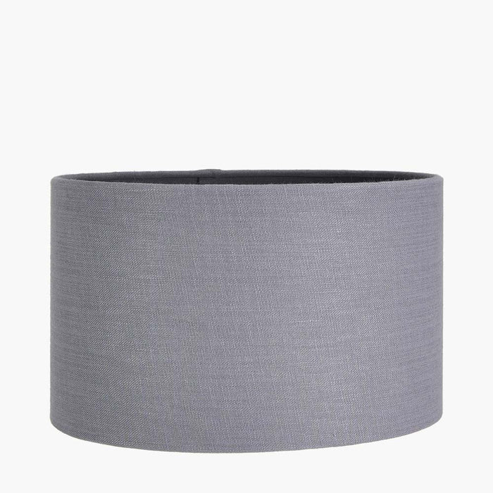 Pacific Lino 35cm Steel Grey Self Lined Linen Drum Shade 36-261-14SG
