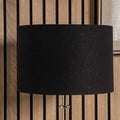 Pacific Lino 40cm Black Self Lined Linen Drum Shade 36-261-16BK