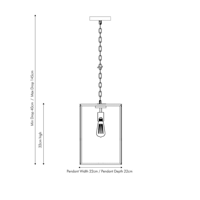 Pacific Llewellyn Matt Black Metal and Glass Pendant 35-254