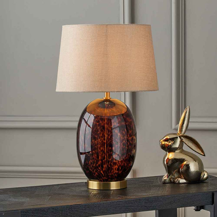 Pacific Lucien Tortoiseshell Glass Tall Table Lamp 30-998-C