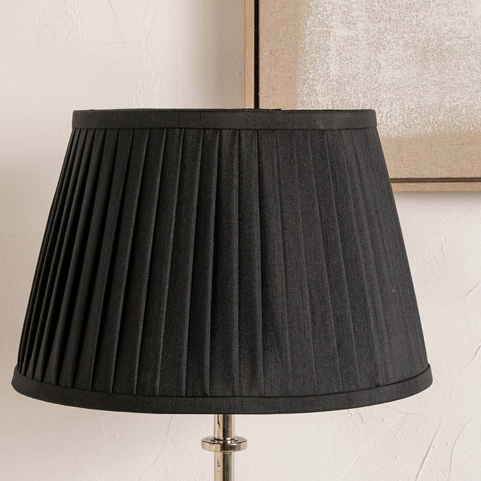 Pacific Lyndon 30cm Black Poly Cotton Knife Pleat Shade 36-004-12BK