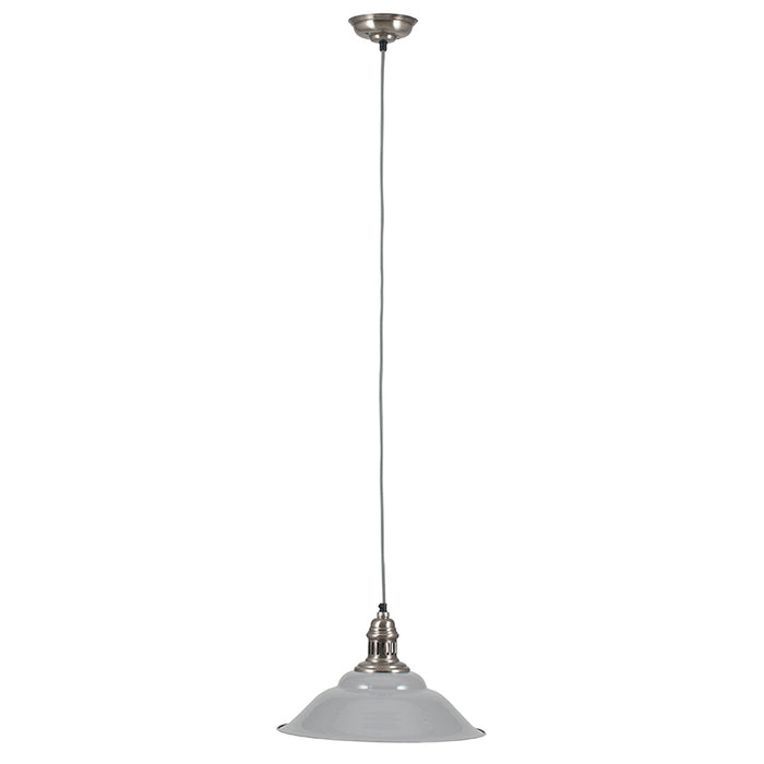 Pacific Macchiato Grey and Silver Metal Cafe Pendant 35-101