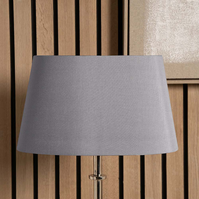 Pacific Martha 30cm Steel Grey Oval Polysilk Tapered Shade 36-036-12SG