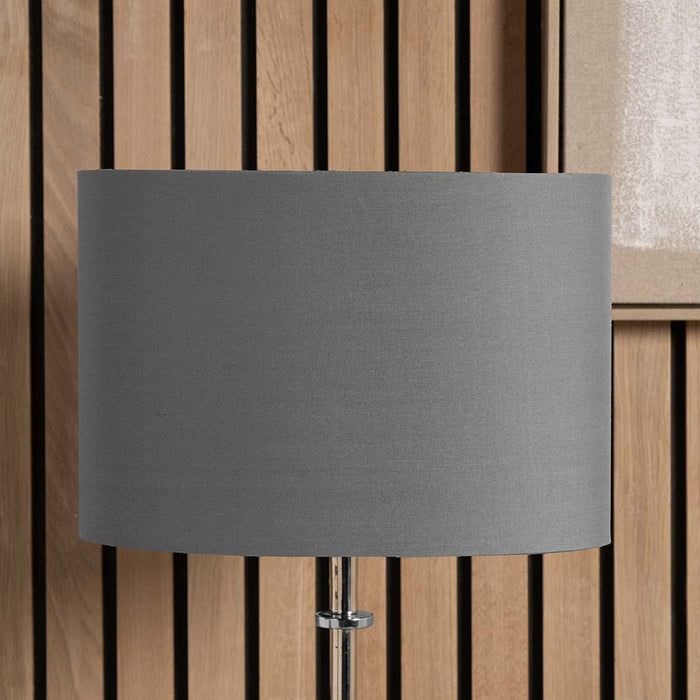 Pacific Mia 25cm Steel Grey Oval Poly Cotton Shade 36-049-10SG