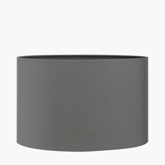 Pacific Mia 40cm Steel Grey Oval Poly Cotton Shade 36-049-16SG
