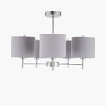 Pacific Plaza Silver Metal and Grey Linen 5 Arm Pendant 35-288