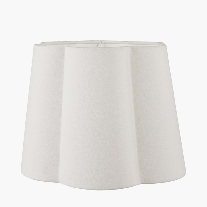 Pacific Posy 35cm White Handloom Tapered Scalloped Shade 36-062-14WH