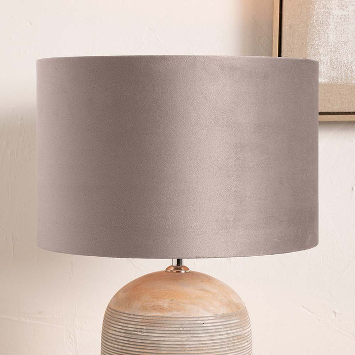 Pacific Rene 25cm Greige Velvet Cylinder Shade 36-069-10GG