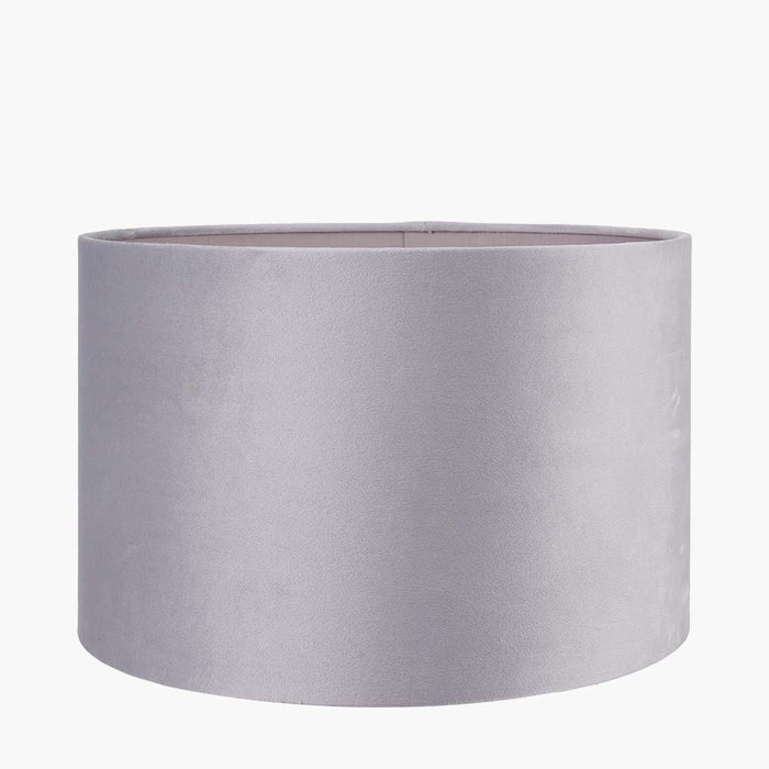 Pacific Rene 35cm Light Grey Velvet Cylinder Shade 36-069-14LG