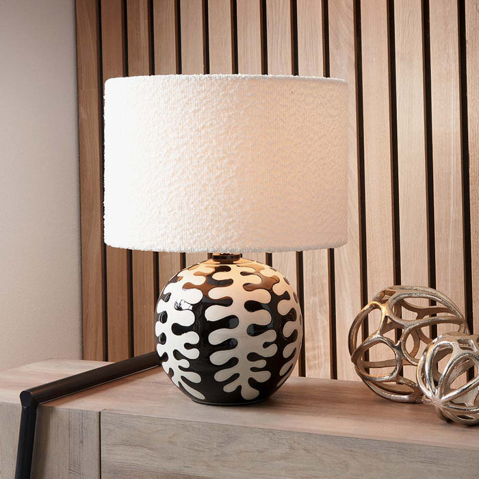 Pacific Rouen 40cm White Boucle Cylinder Shade 36-070-16WH