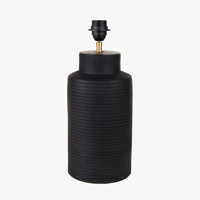 Pacific Sierra Black Tall Ribbed Terracotta Table Lamp 30-980-BO
