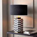 Pacific Stellan 45cm Black Slubbed Faux Silk Gold Lined Cylinder Shade 36-068-18BK